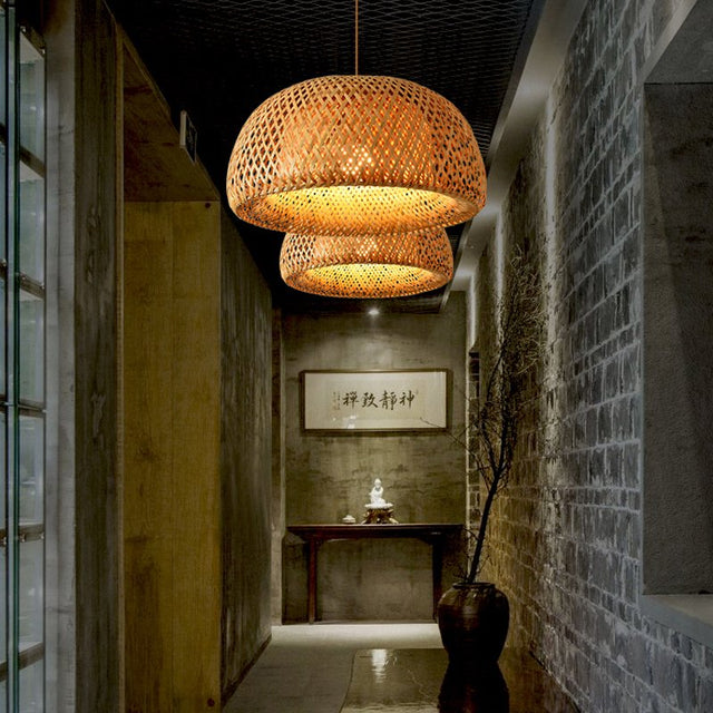 Rattan Cocoon Pendant Light