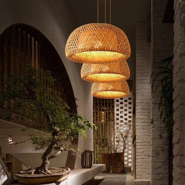 Rattan Cocoon Pendant Light