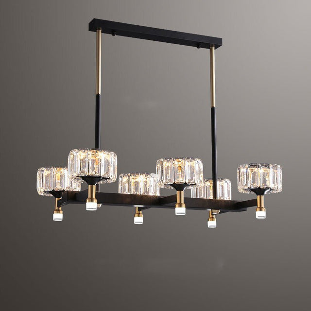 Georg Chandelier - Straight - 6 Lights - 26.7" x 17.7" x 23.6" - 68cm x 45cm x 60cm - 72W / Color Adjustable (With Remote) - Level Decor