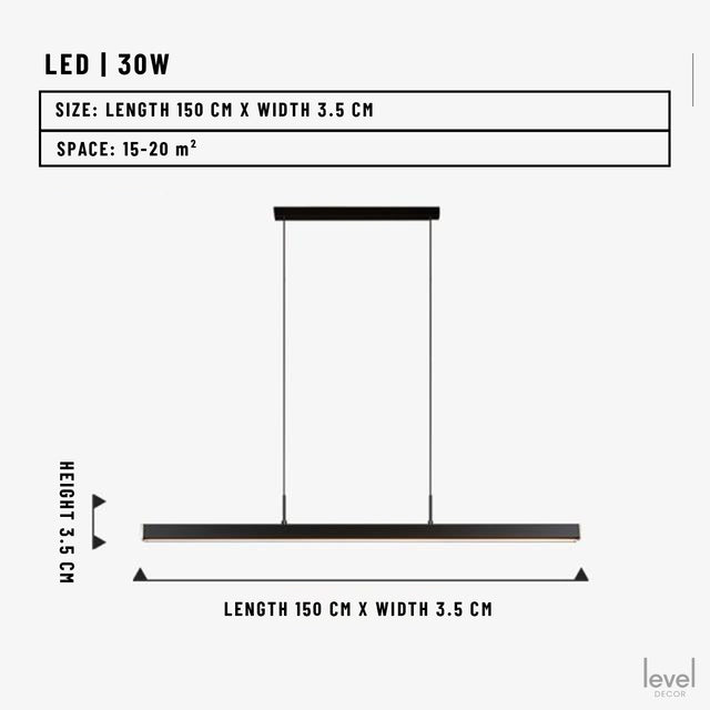 Orust Minimalist Nordic Chandelier - long 150cmTwo-color - Level Decor