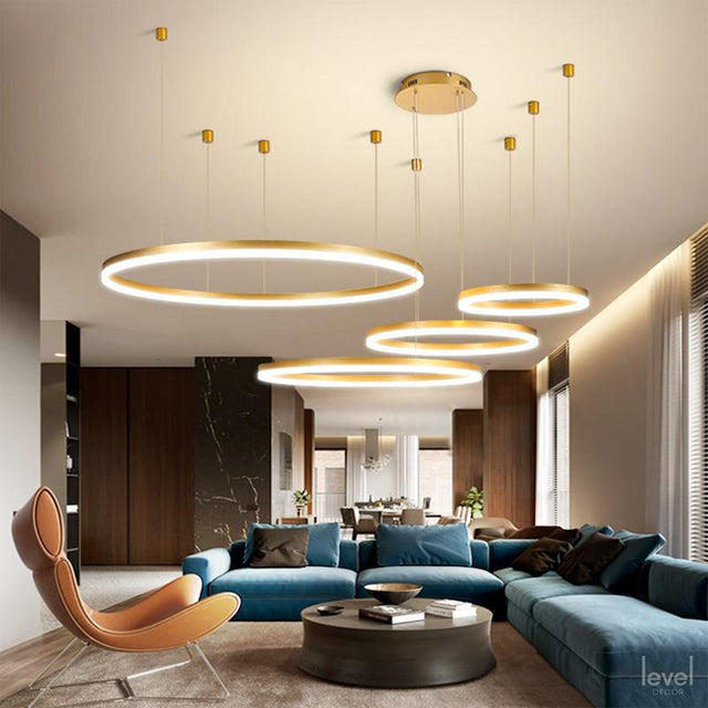 Circle Rings Acrylic | Aluminum Chandeliers - Level Decor