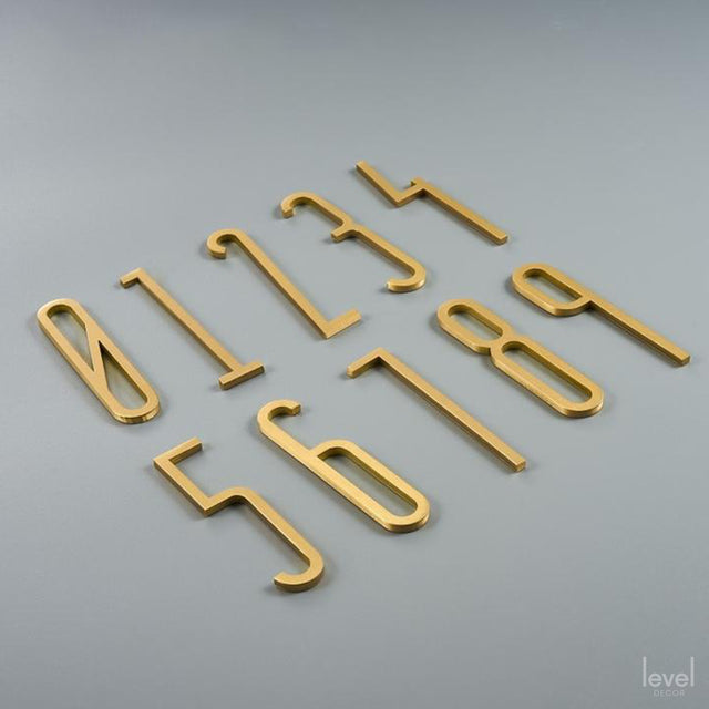 Creative Brass Digits 0-9 For Door Plates - Level Decor