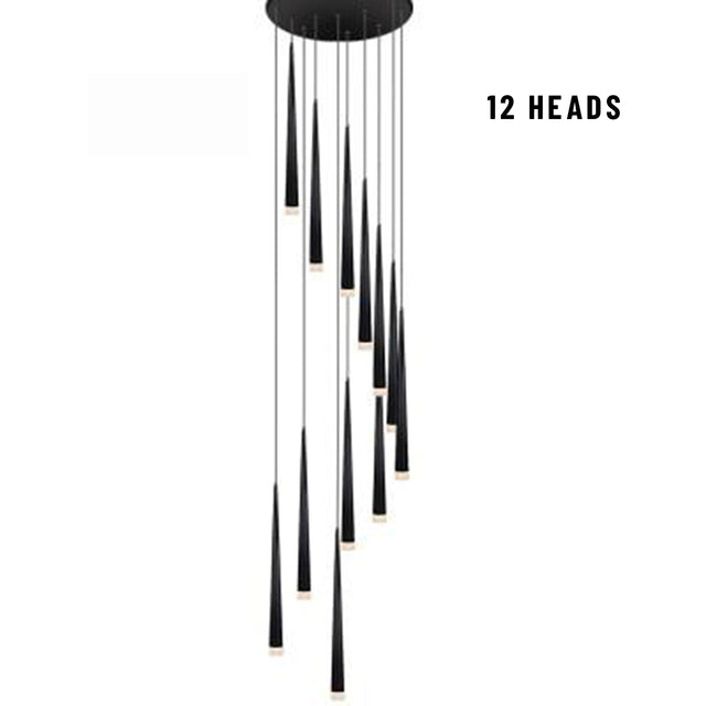 LED Long Downlight Chandelier - 12 heads - Level Decor