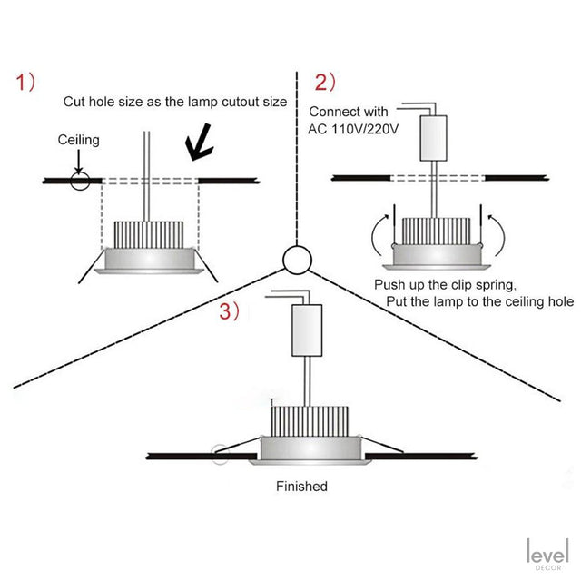 Modern Recessed Dimmable Adjustable Light - Level Decor