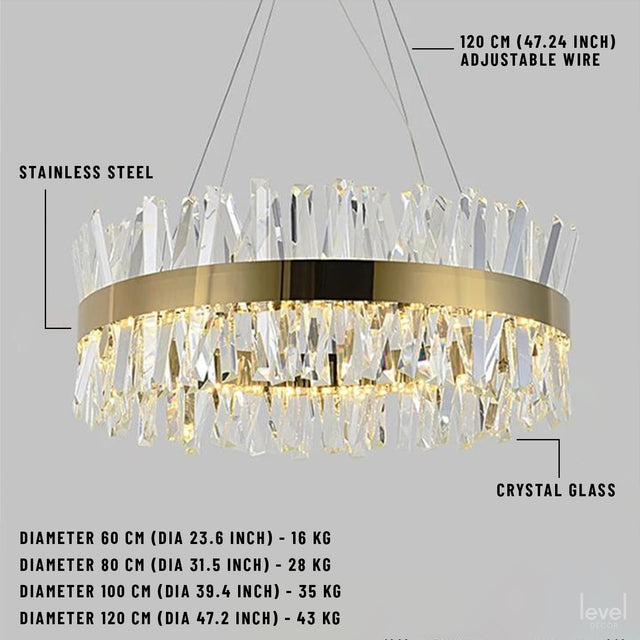 Nîmes Crystal LED Chandelier - Level Decor