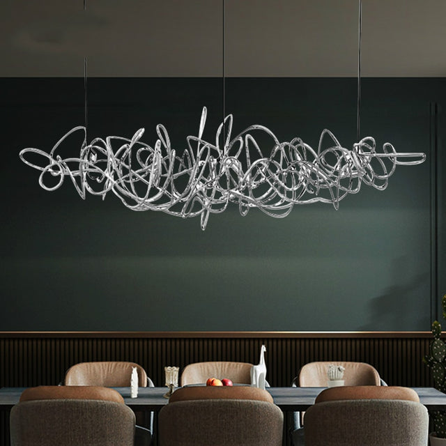 Nordic & Modern Luxury Chandelier - L95cm / Chrome-colored lamp / Natural light - Level Decor