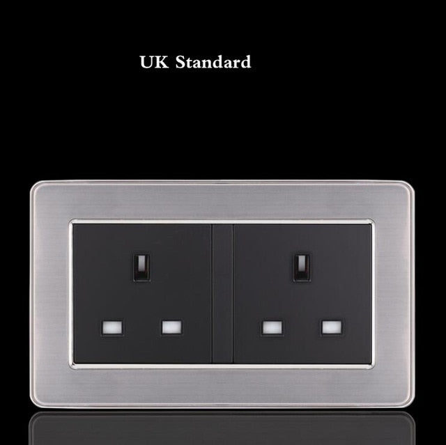 LED Stainless Steel 1-4 G, 1 & 2 Way Switch - 146UK socket - Level Decor