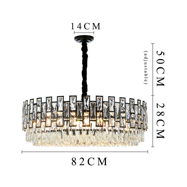 Metz Modern Crystal Chandelier - Dia82cm / Warm White - Level Decor