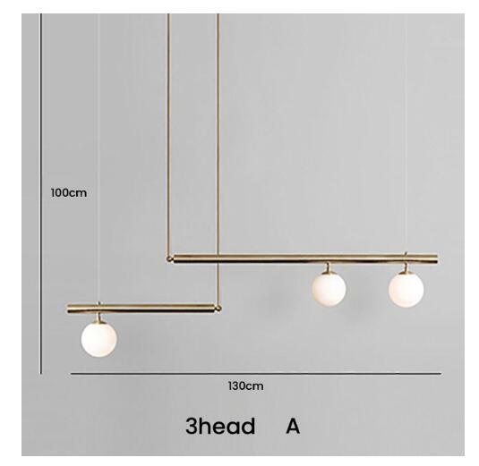 Designer Glass Ball Chandelier - 3 HEAD A / golden finish / Warm White - Level Decor