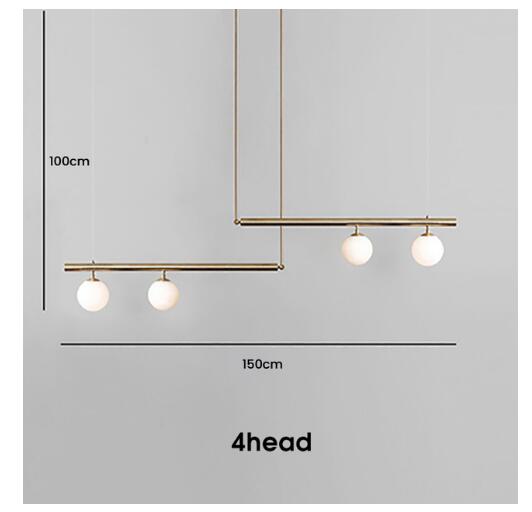 Designer Glass Ball Chandelier - 4 HEAD / golden finish / Warm White - Level Decor