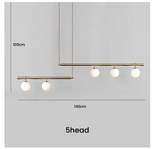 Designer Glass Ball Chandelier - 5 HEAD / golden finish / Warm White - Level Decor