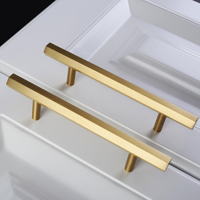 HexaTop Brass Cabinet Knobs and Handles - Level Decor