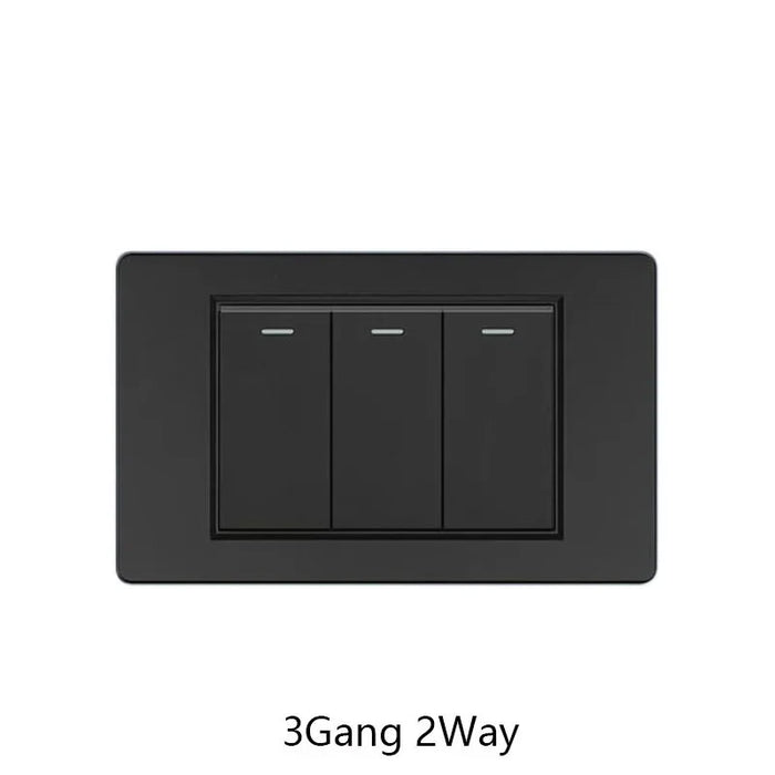 Yuki Universal Series LED Rocker Switch - 1-4 Gang, 2 Way, PC Panel