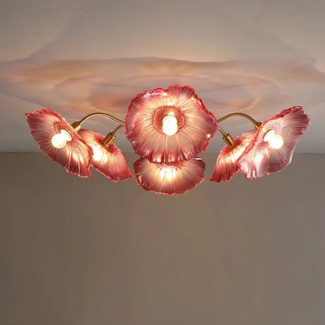 Felix Ceiling Light - 6 Heads - Red - 39.4" x 10.2" / 100cm x 26cm - Level Decor