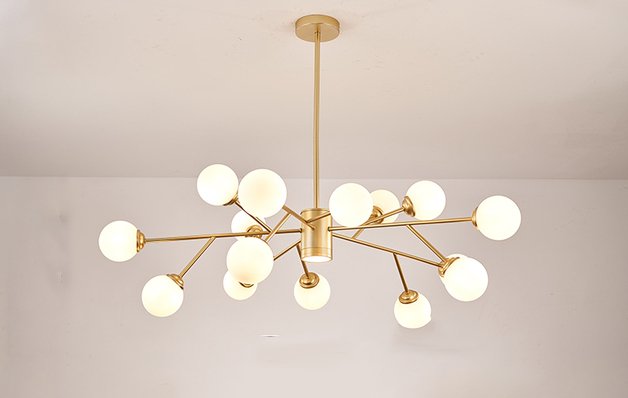 Hannelore Chandelier - D - Gold - 15 Heads - 43.3" x 19.6" / 110cm x 50cm - Level Decor