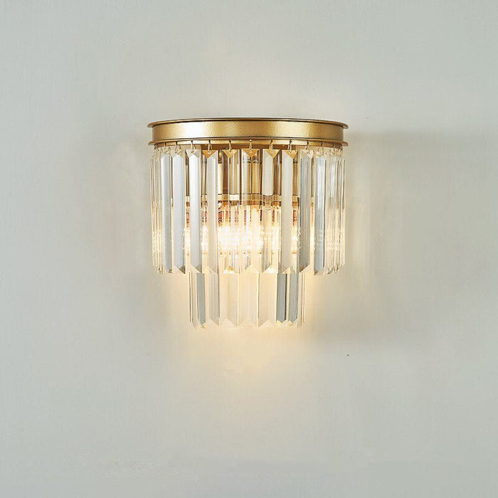 Zara Wall Lamp - Gold / Clear Crystal / 9.8" x 10" / 25cm x 25cm - Level Decor