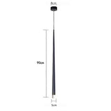 LED Long Downlight Chandelier - D5cm H90cm black - Level Decor