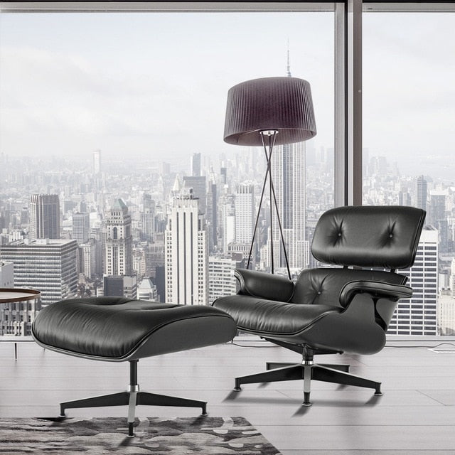 Ottoman Mid-Century Lounge Chair - Black Ashwood / United States - Level Decor