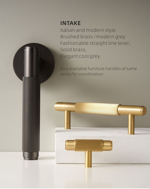 Modern Brass Door Lock Set - Level Decor
