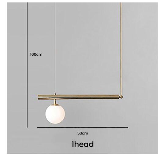 Designer Glass Ball Chandelier - 1 HEAD / golden finish / Warm White - Level Decor