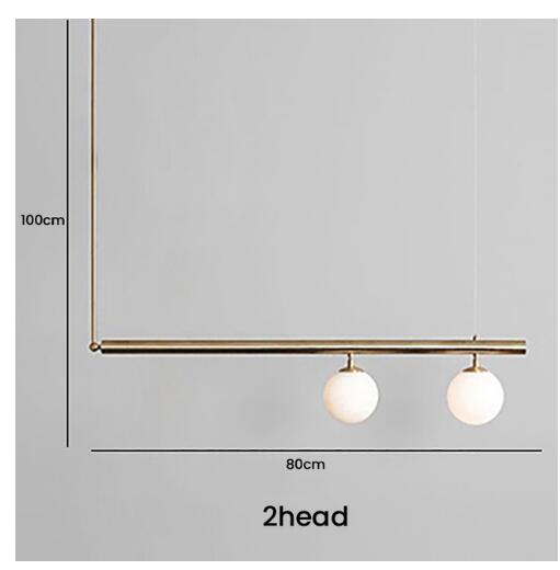 Designer Glass Ball Chandelier - 2 HEAD / golden finish / Warm White - Level Decor